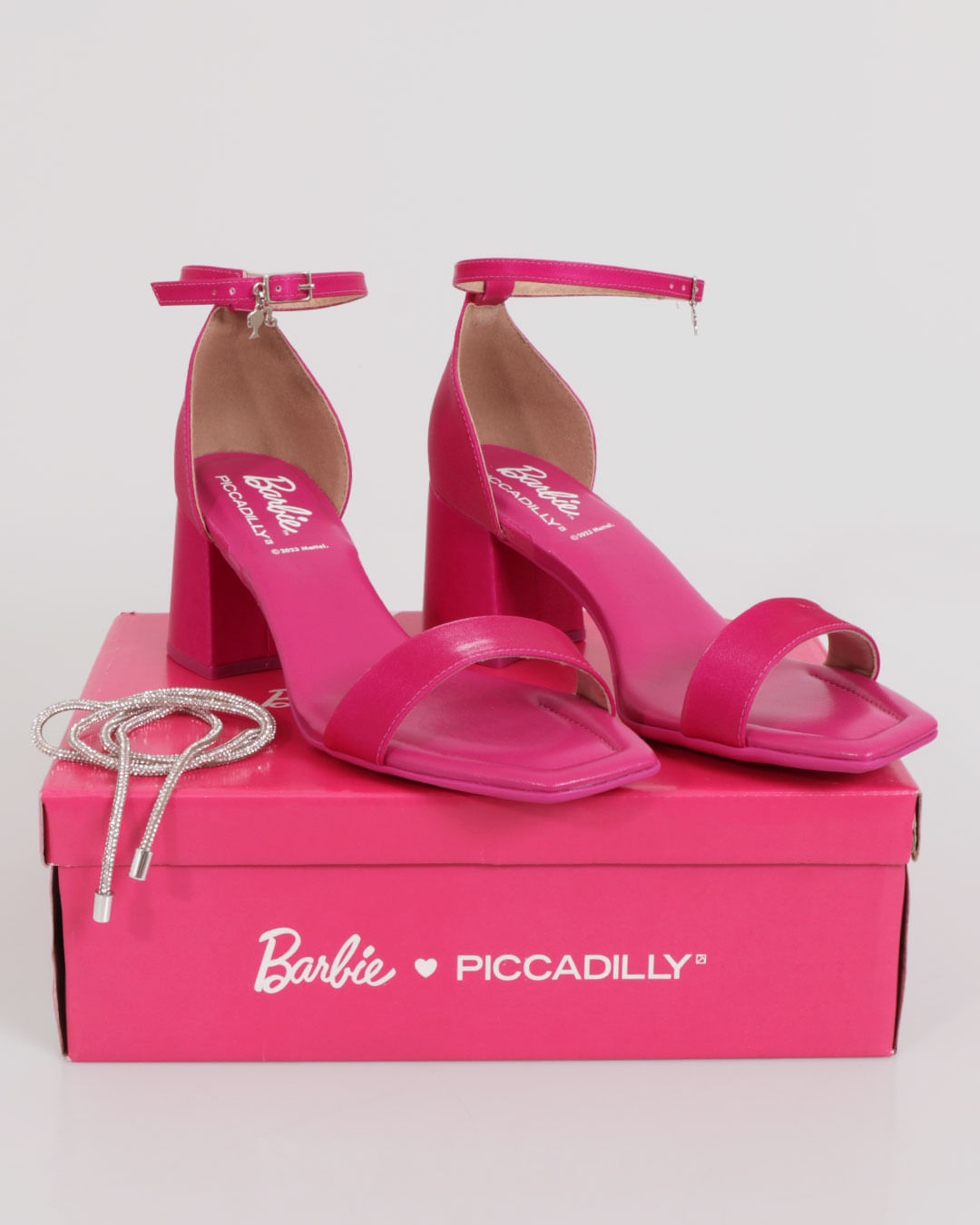 Sandália Feminina Piccadilly Barbie Salto Bloco Rosa