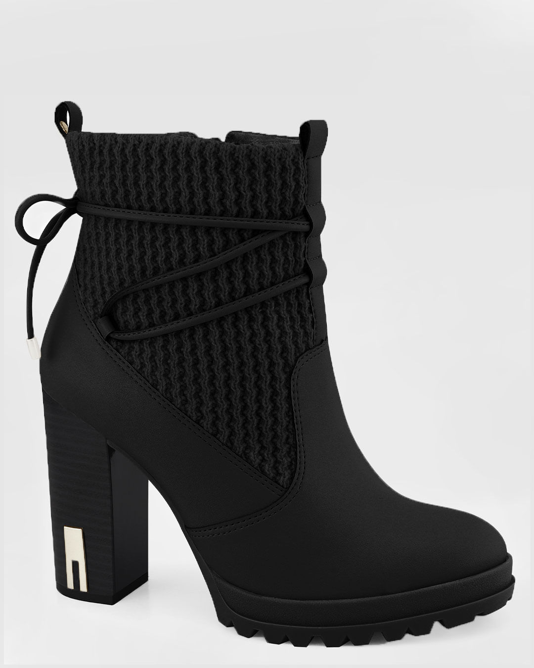 Coturno Salto Alto Bota Cano Curto Salto Grosso Veludo Salto Alto