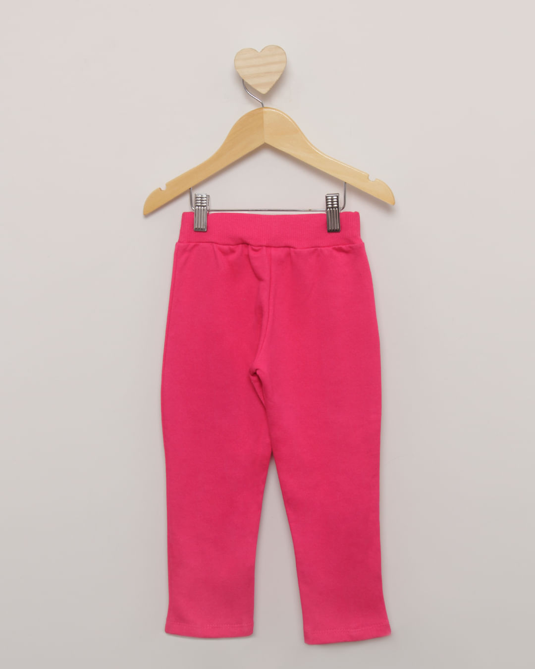 Calça De Moletom Bebê Com Babado Rosa