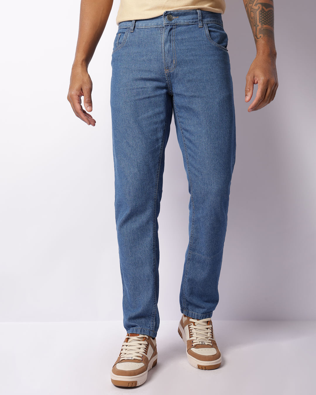 Calça Jeans Masculina Reta Azul