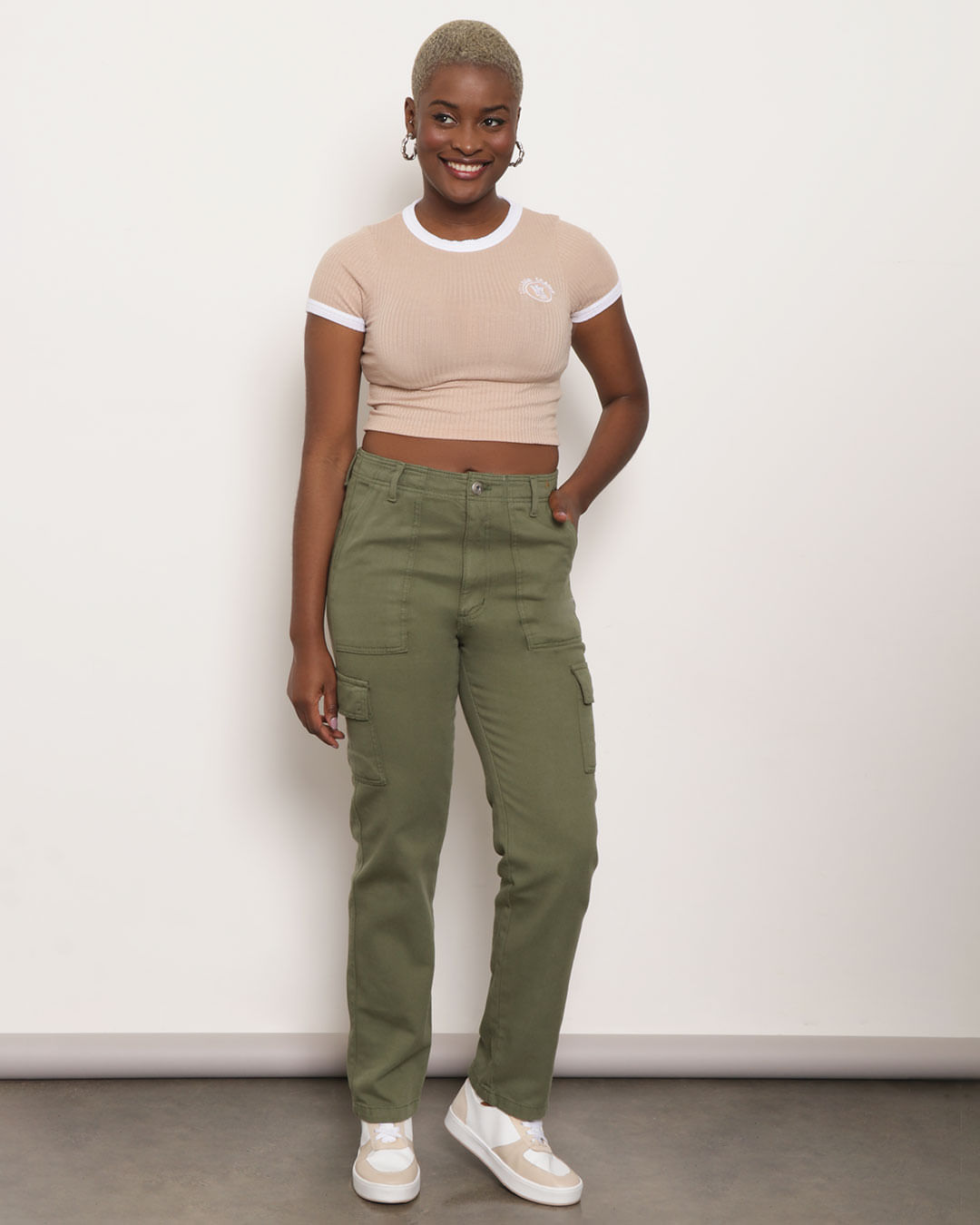 Calça Sarja Feminina CalÇa Jogger Com Bolso Lateral Feminina Calça