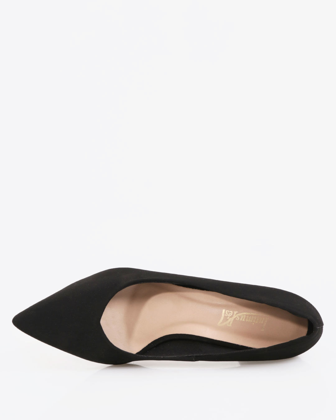 Sapato feminino Scarpin Bico Nobuck Salto Baixo Preto