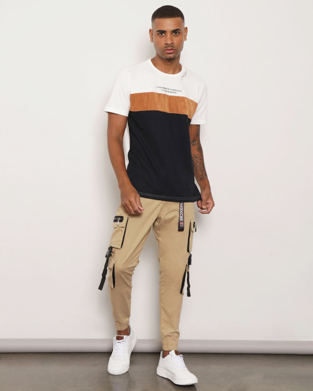 Jogger Masculina CalÃ§a De Bolso Lateral Cargo CalÃ§a Sarja Jogger