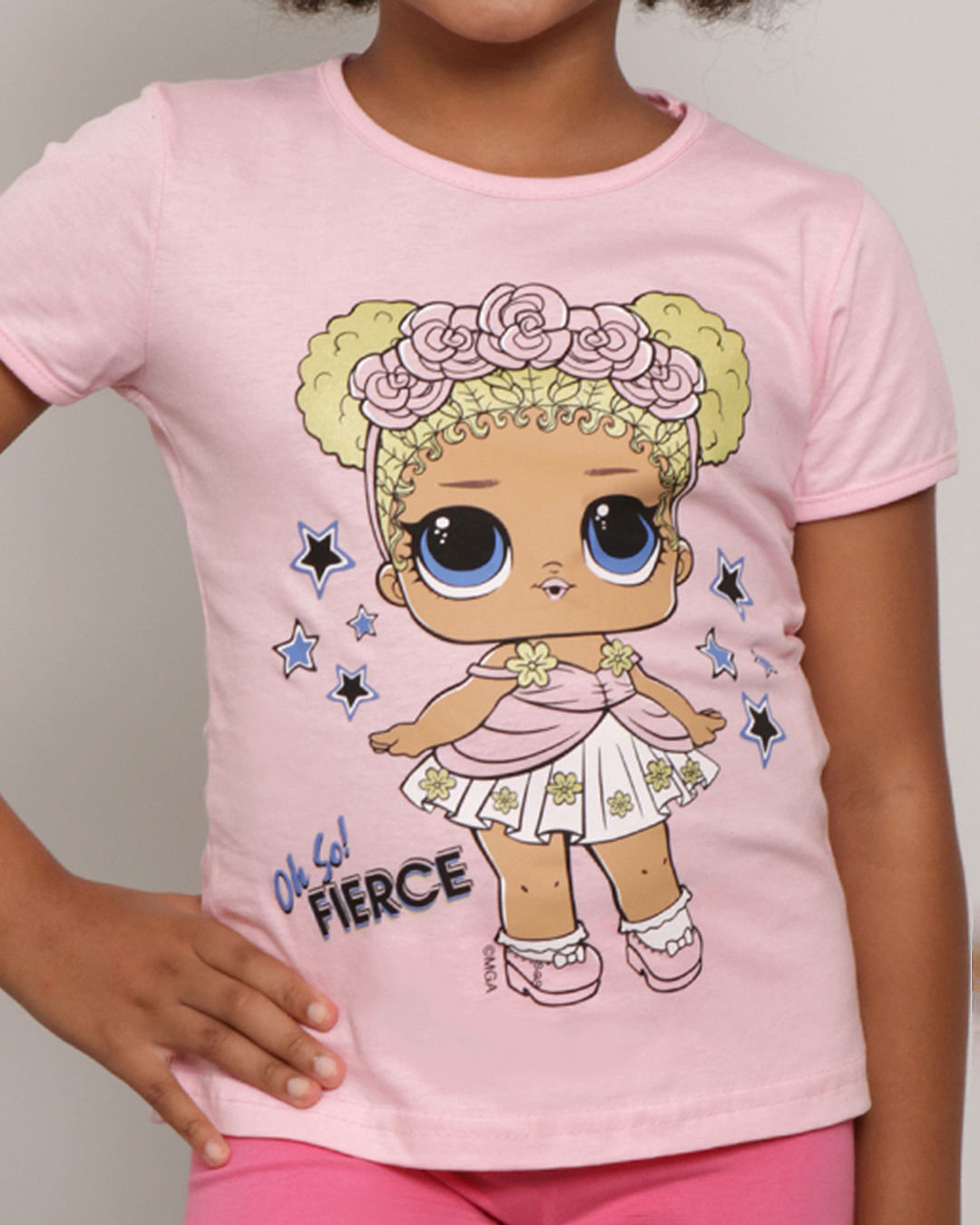 Blusa Infantil Blusas De Lol Surprise Blusa Infantil Manga Curta Estampa  LOL Surprise Rosa