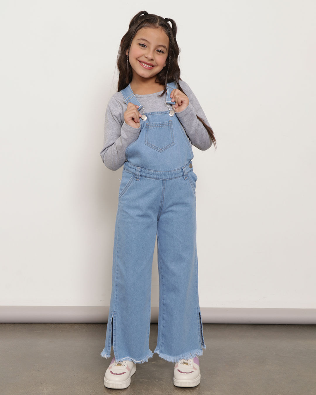 Costura Vestido Infantil De Perna De CalÃ§a Jeans Macacão Jeans