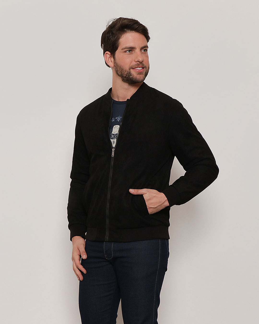 Jaqueta Trucker Jaqueta Suede Renner Bomber Masculina Jaqueta