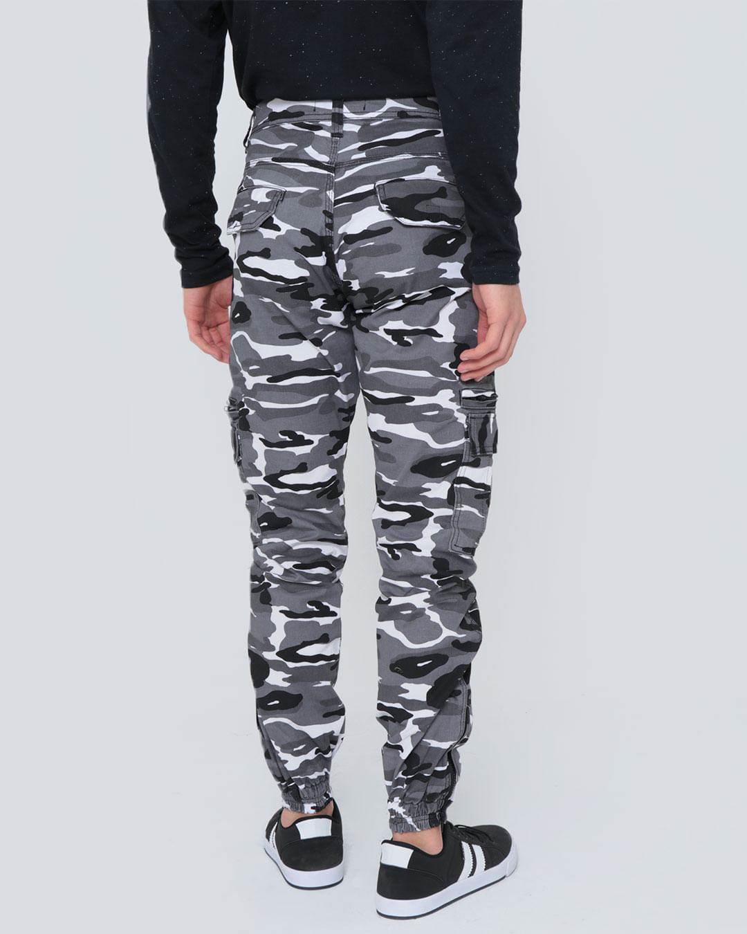 Calça Sarja Masculina Jogger Camuflada Cinza Lojas Torra Lojas