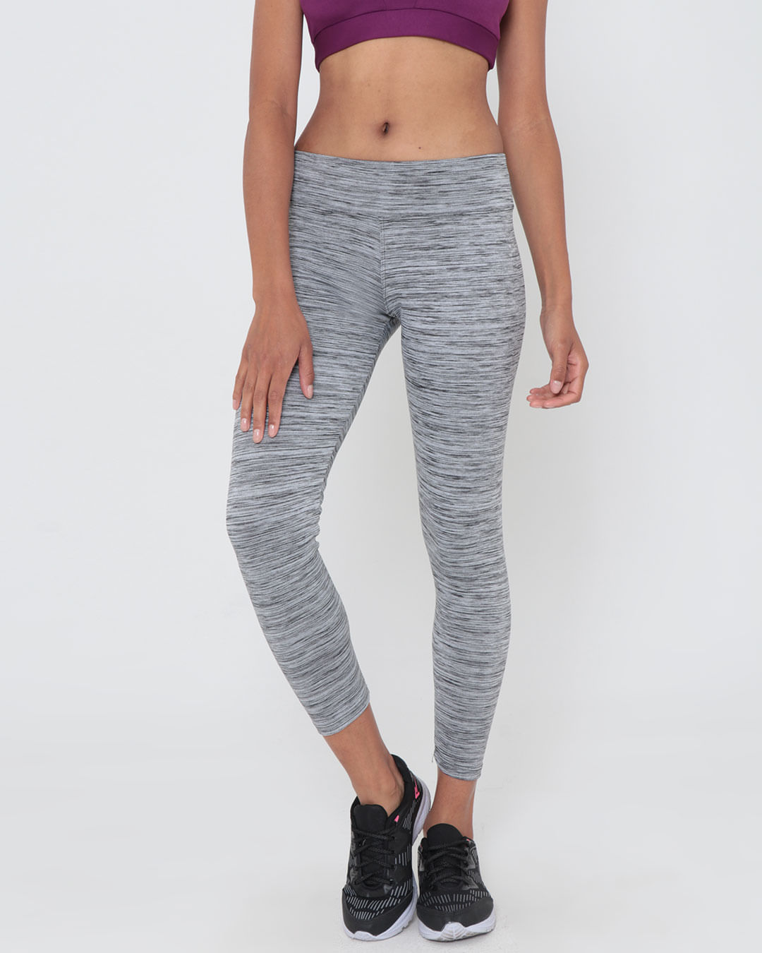 Legging Feminina Legging Cinza Mescla Calça Fusô Legging Fitness