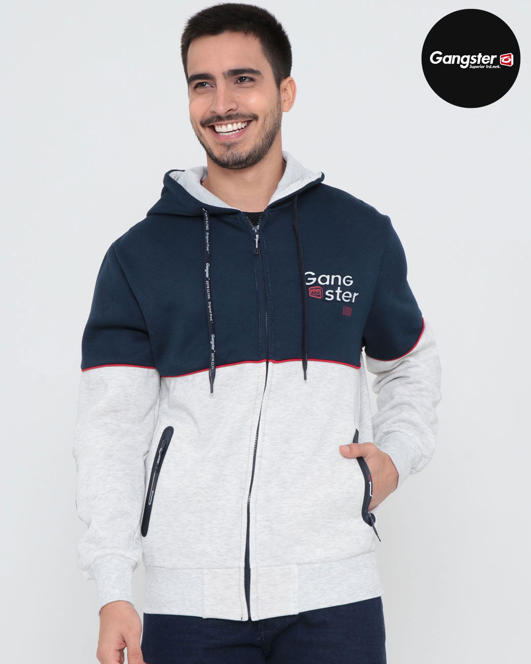 Casaco Moletom Masculino Gangster Azul Marinho