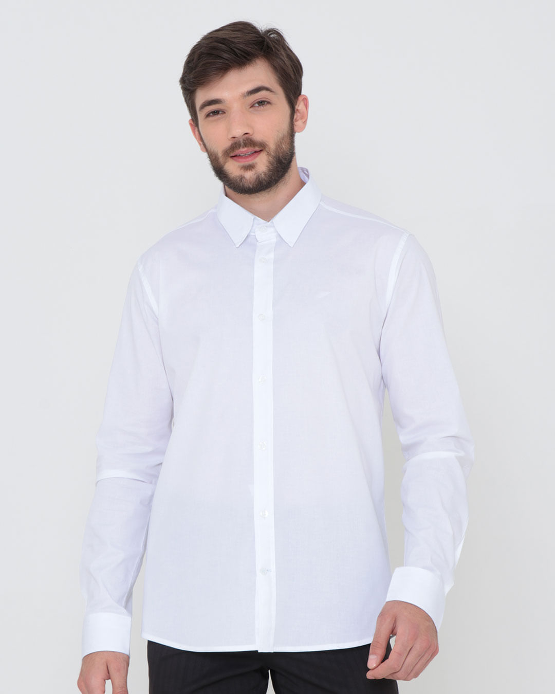 Camisa Social Masculina Manga Longa Branca