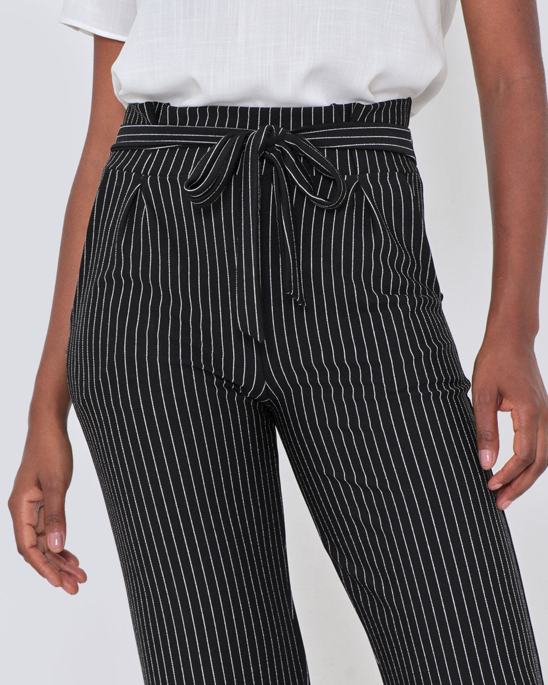 Calça Social Calca Preta Listrada Calça Feminina Cintura Alta