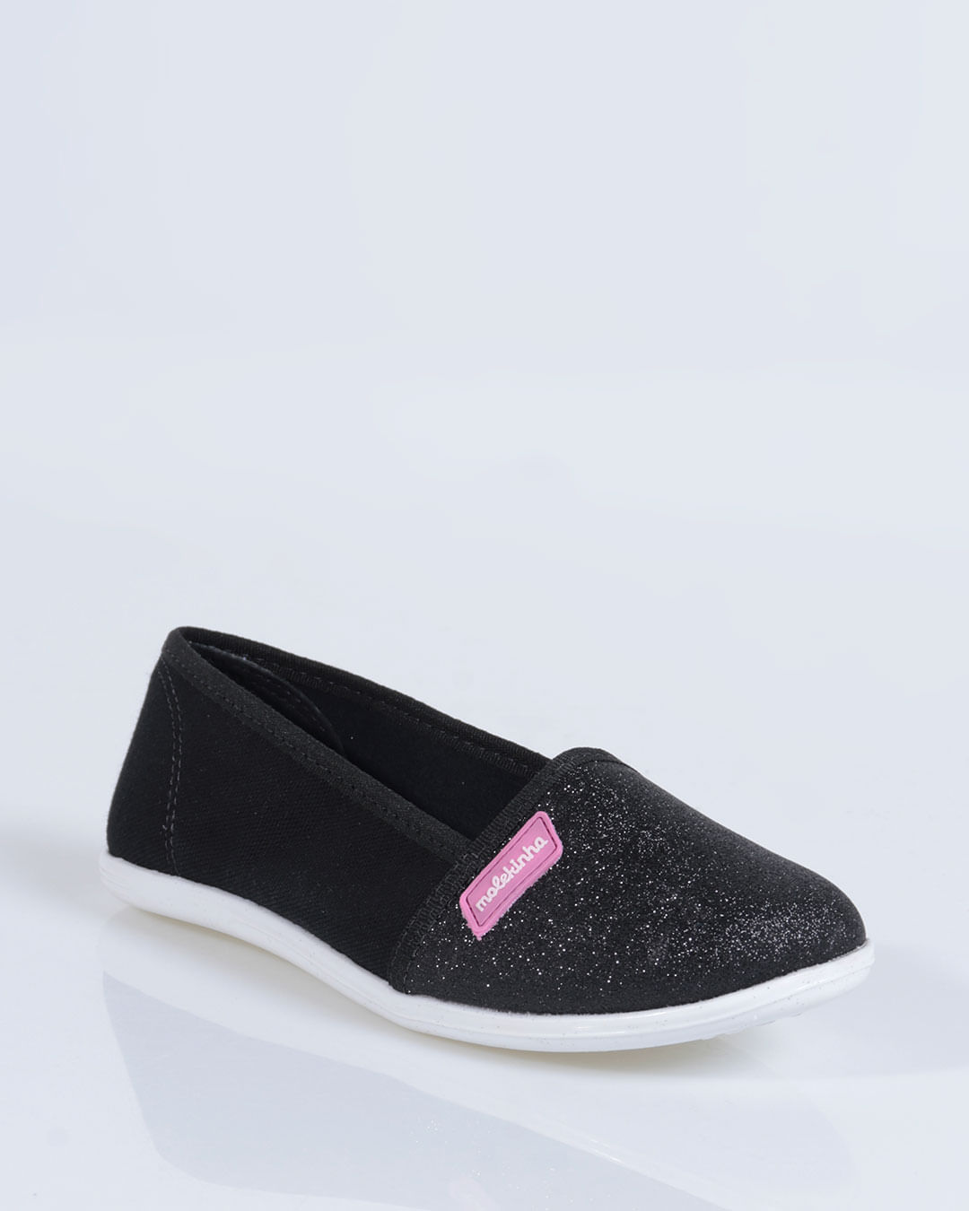 Sapatilha Infantil Molekinha Com Glitter Preta Lojas Torra