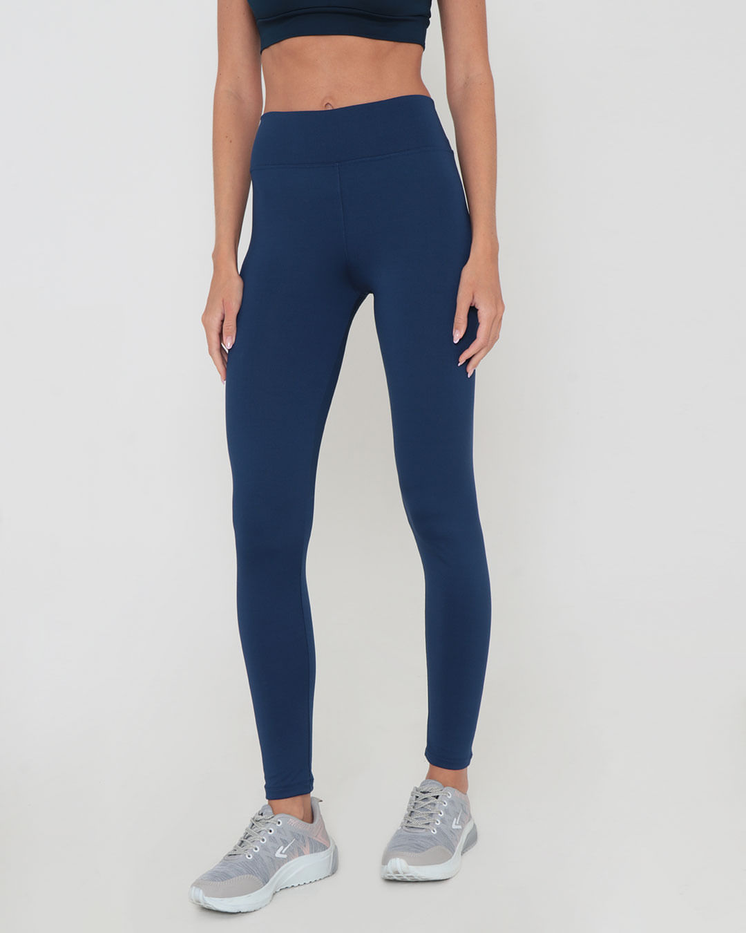 Calça Legging Fitness Suplex Lisa Azul | Lojas Torra