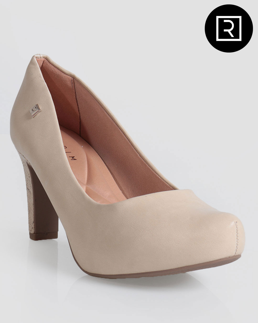 Sapato Salto Alto Scarpin Meia Pata Ramarim Bege Claro Lojas Torra