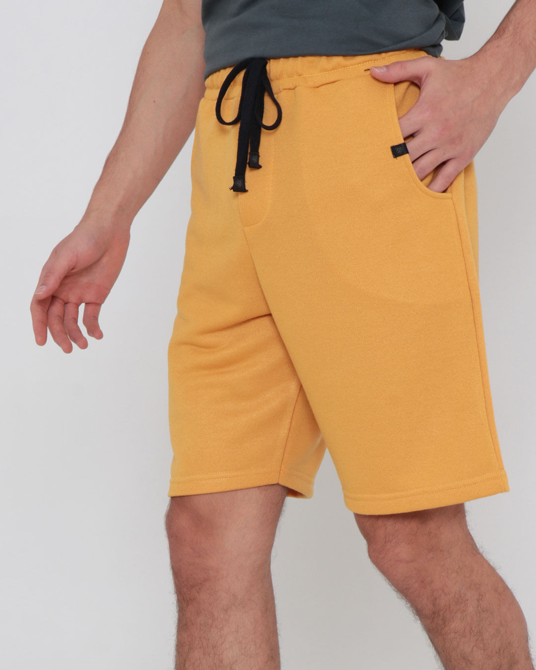 Bermuda Moletom Masculina Lisa Mostarda Lojas Torra Lojas Torra