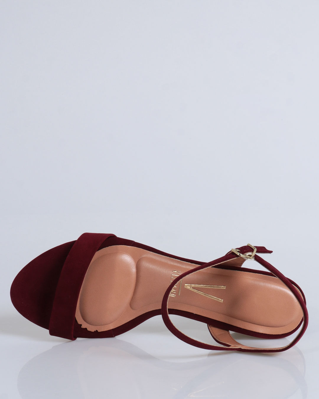 Sandália Camurça Salto Grosso Vizzano Vinho