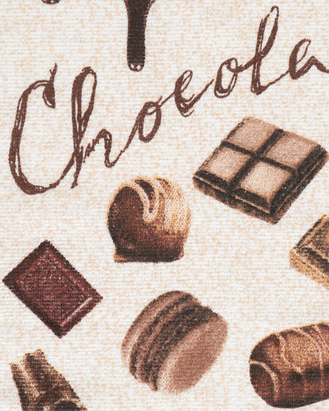 Pano de Copa 40x65 Estampa Chocolate Teka Marrom | Lojas Torra