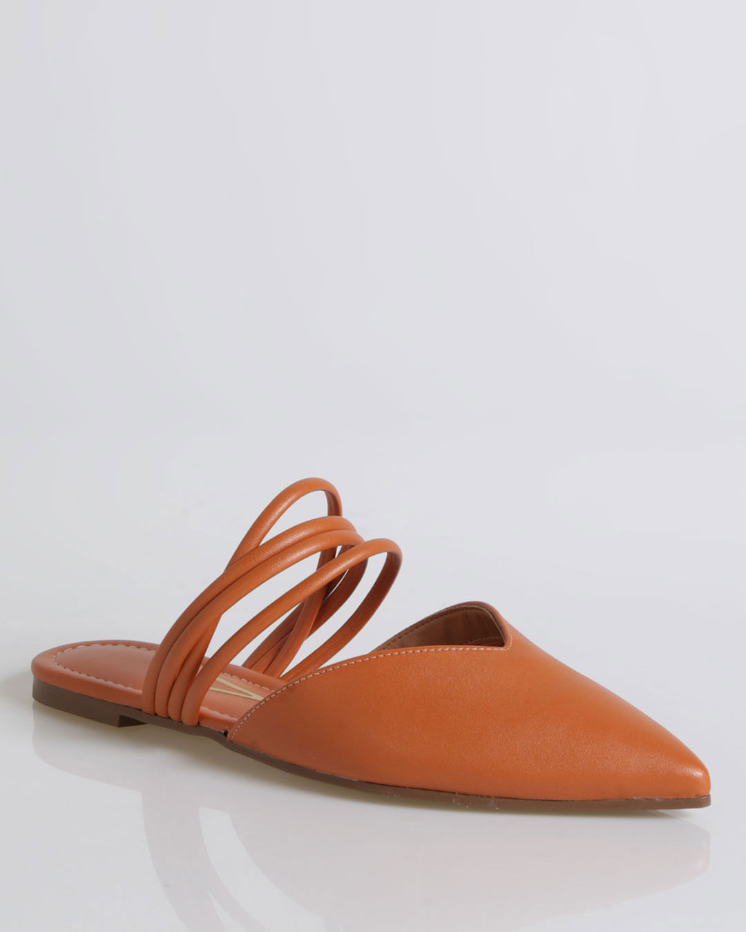 Mule Feminino Vizzano Bico Fino Tiras Laranja