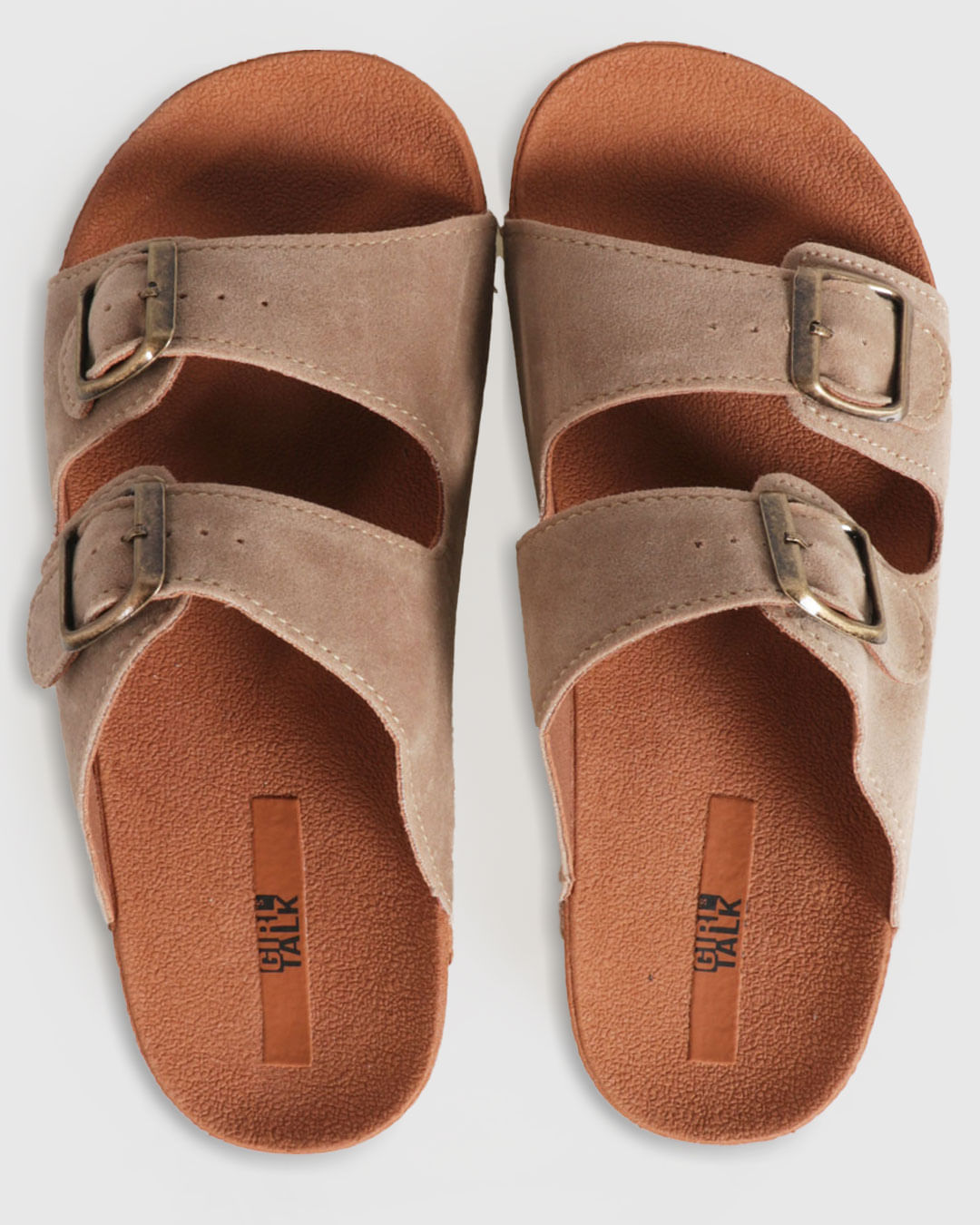 Sandália Rasteirinha Feminina Birken Bege Claro