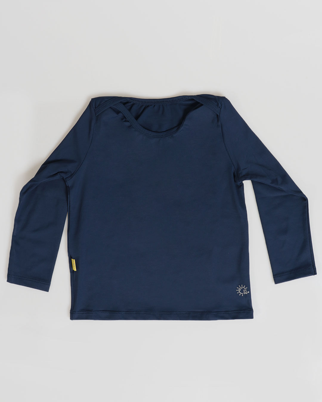 Blusa Bebê Praia UV 50+ Lisa Neon Azul Marinho