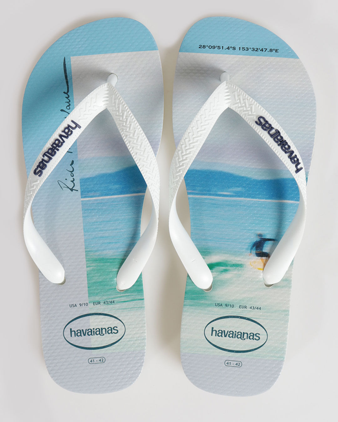 Chinelo Havaianas Masculino Hype Estampa Praia Branco