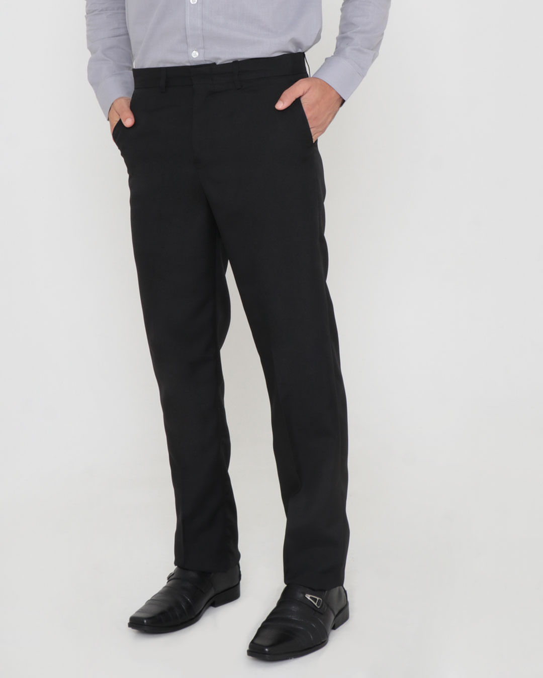 Calça Social Masculina Oxford Básica Preta