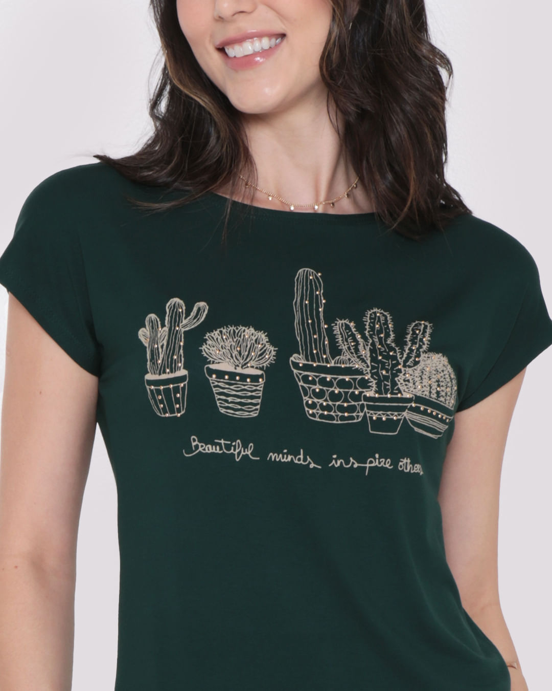 Blusa Feminina Estampa Cactos Verde