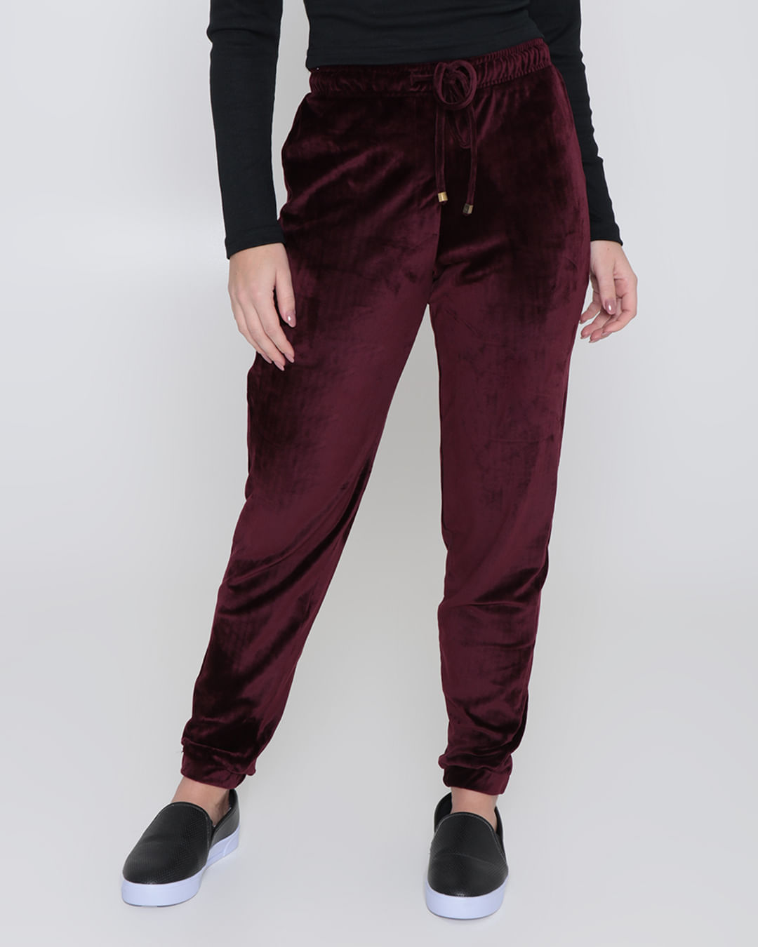 Calça Feminina Plush Jogger Vinho - Main Image