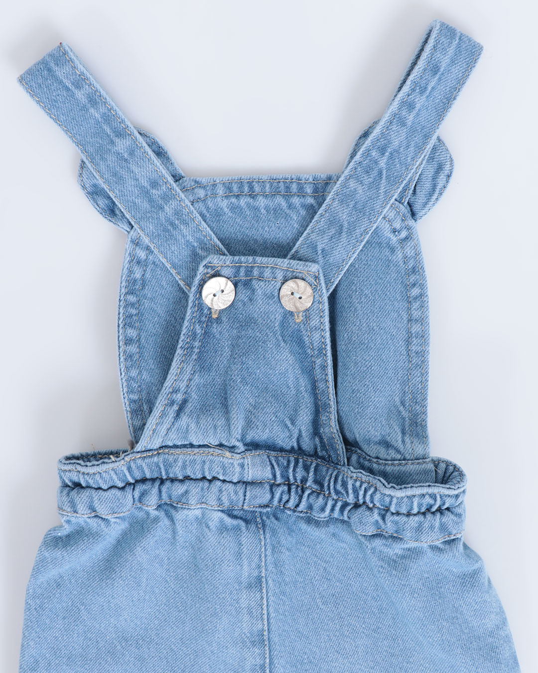 Jardineira Jeans Bebê Jogger Ursinho Interativo Azul