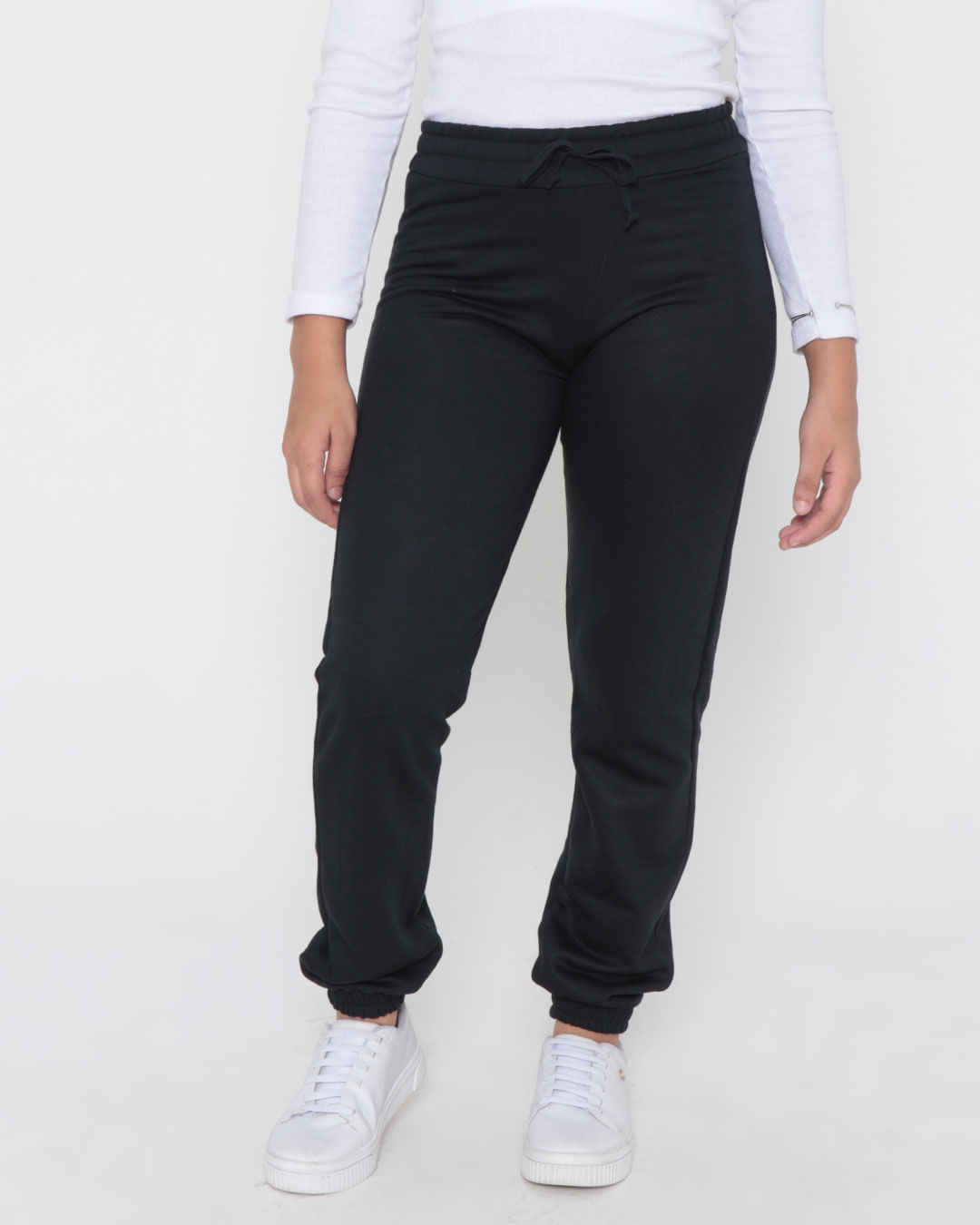 Calça Moletom Juvenil Jogger Básica Preta Lojas Torra Lojas Torra - Main Image