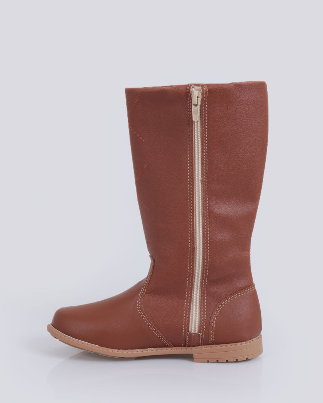 Bota Infantil Montaria Cano Alto Maquinetada Fivela Marrom Lojas