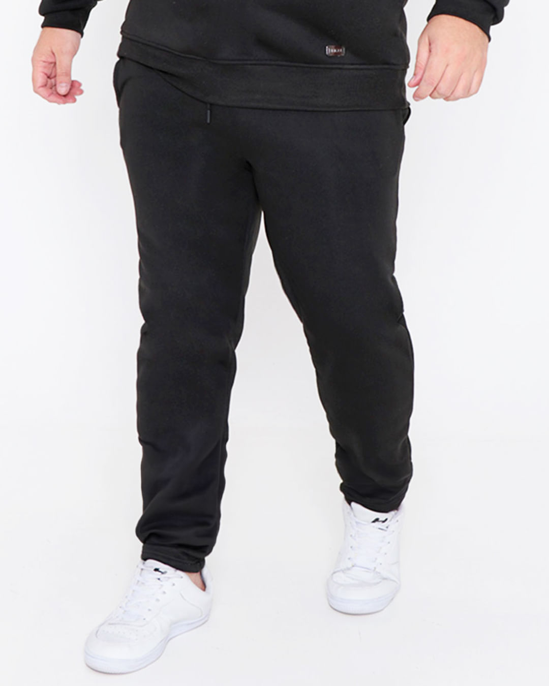Calça Moletom Plus Size Masculina Reta Preta Lojas Torra Lojas