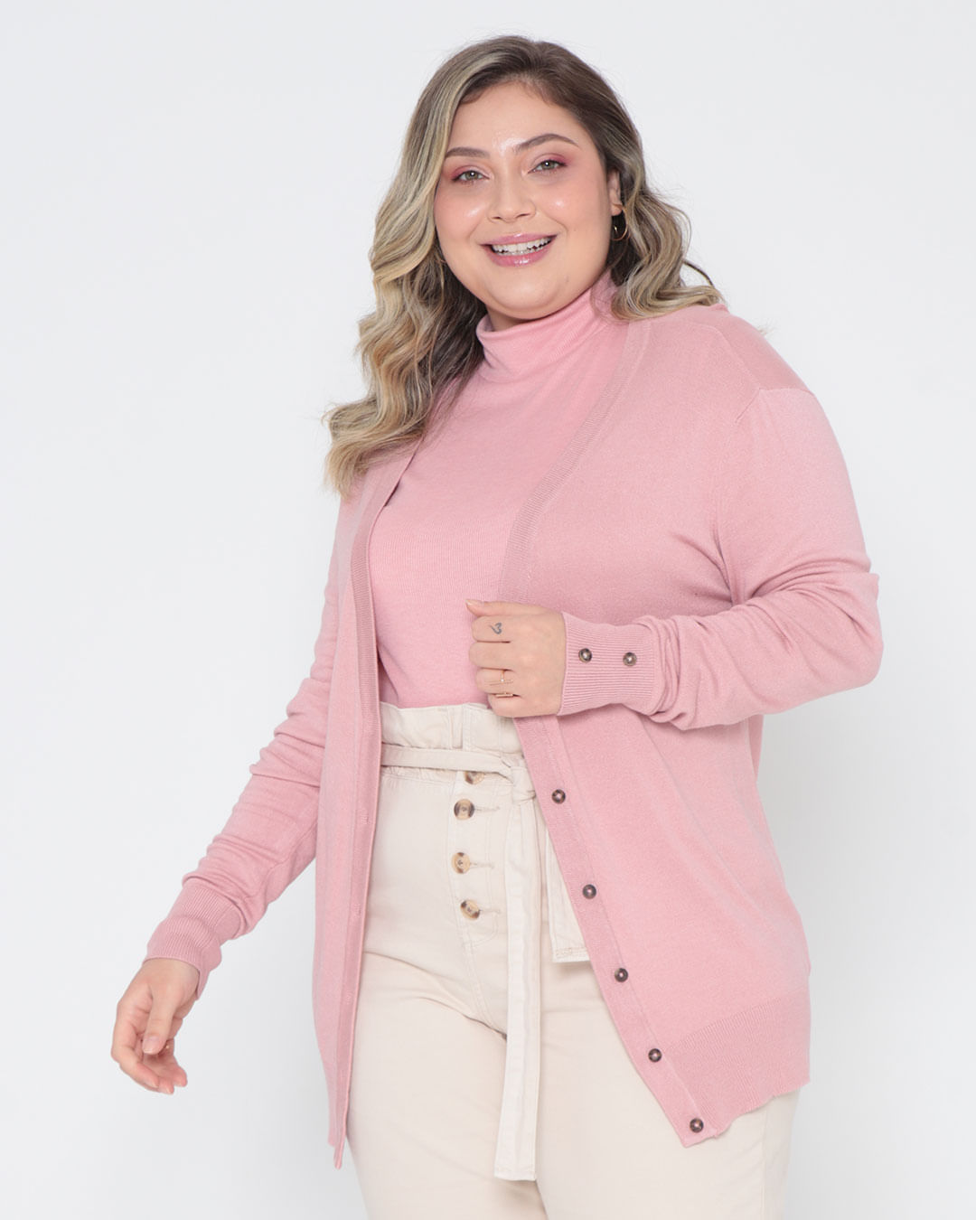 plus size blush cardigan