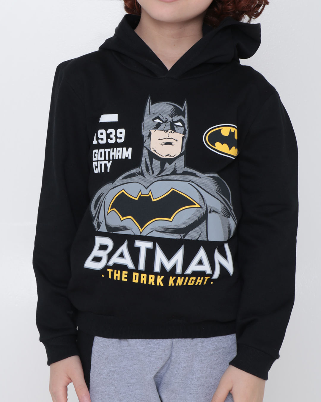 Blusão Moletom Infantil Liga da Justiça Batman Preto Lojas Torra