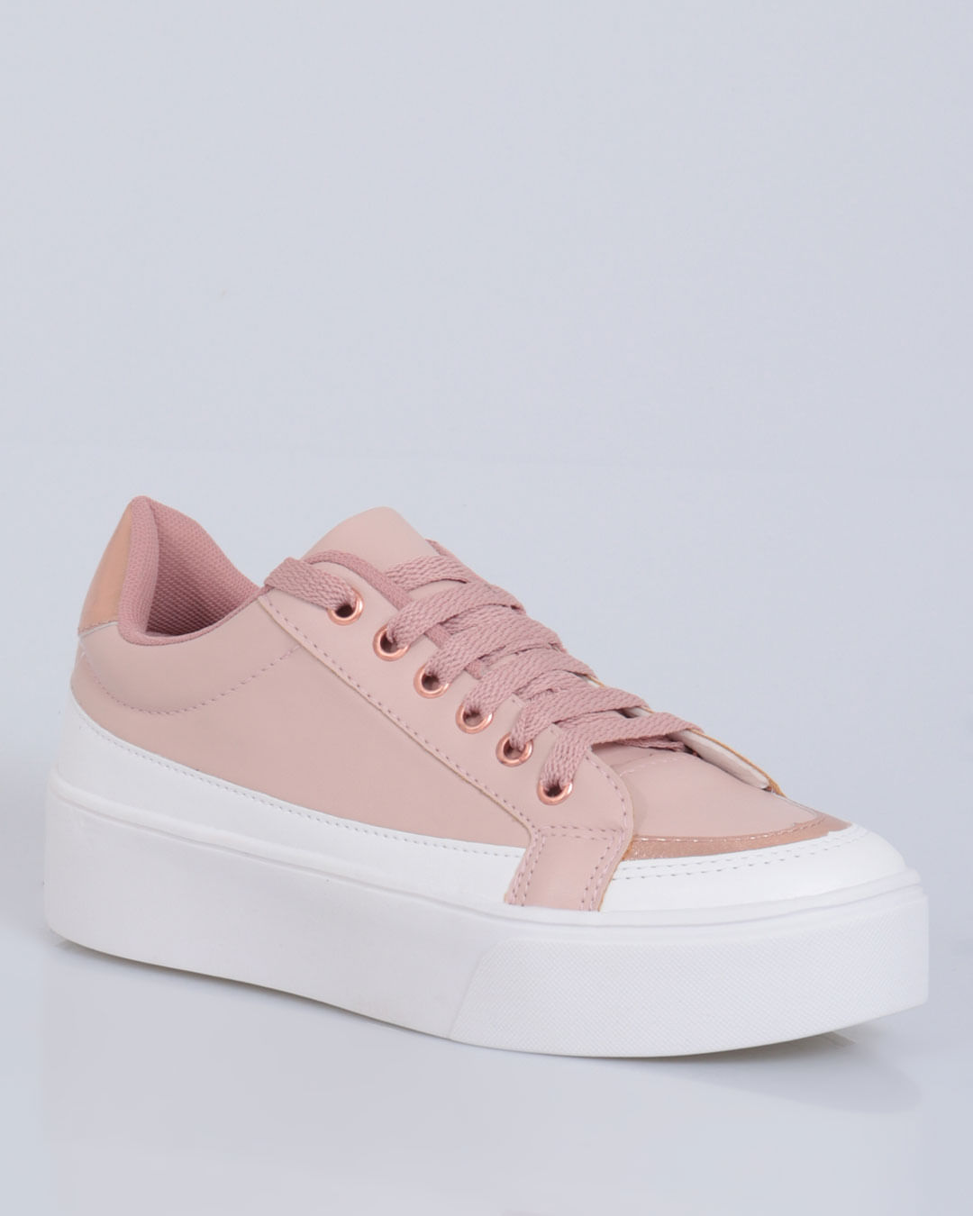 Tênis Casual Feminino Flatform Rosa Lojas Torra