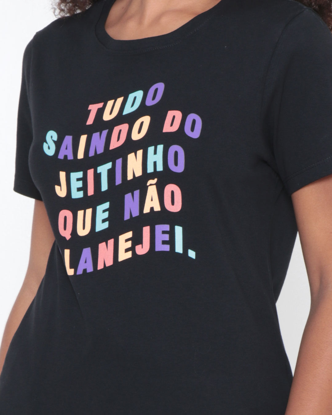 Camiseta Feminina Estampa Frase Preto