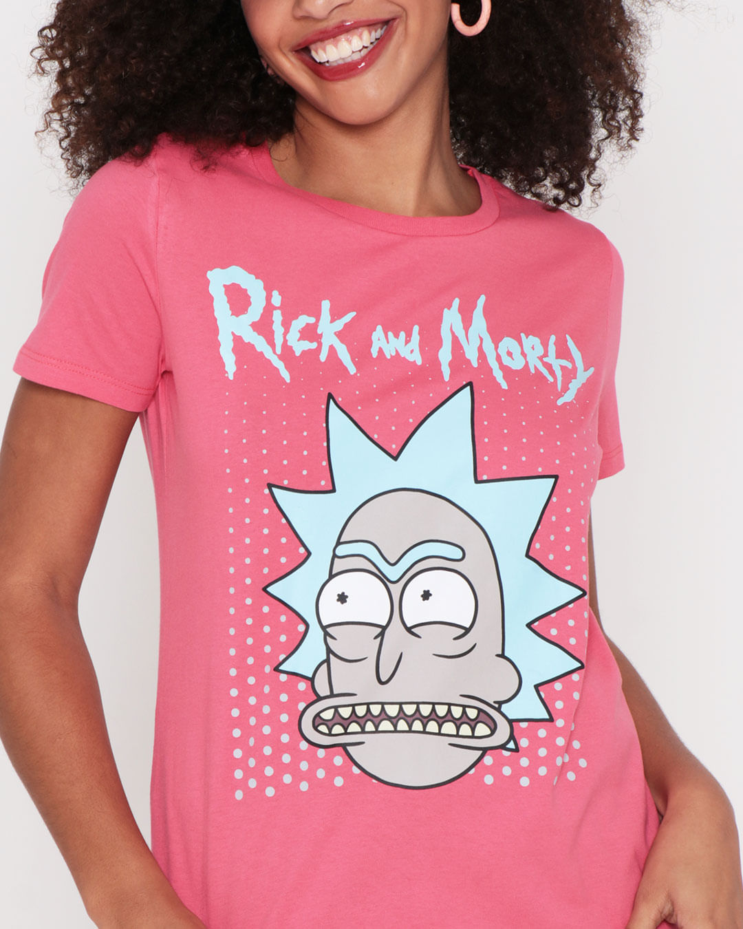 Camiseta Feminina Estampa Rick And Morty Rosa