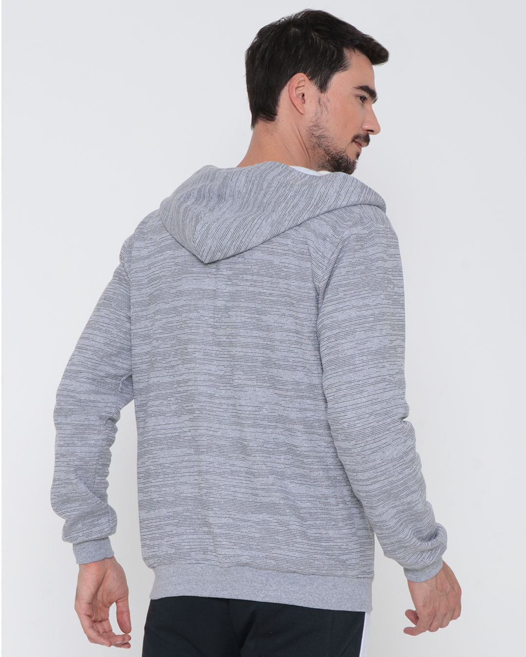 Casaco Masculino Moletom Cinza Claro