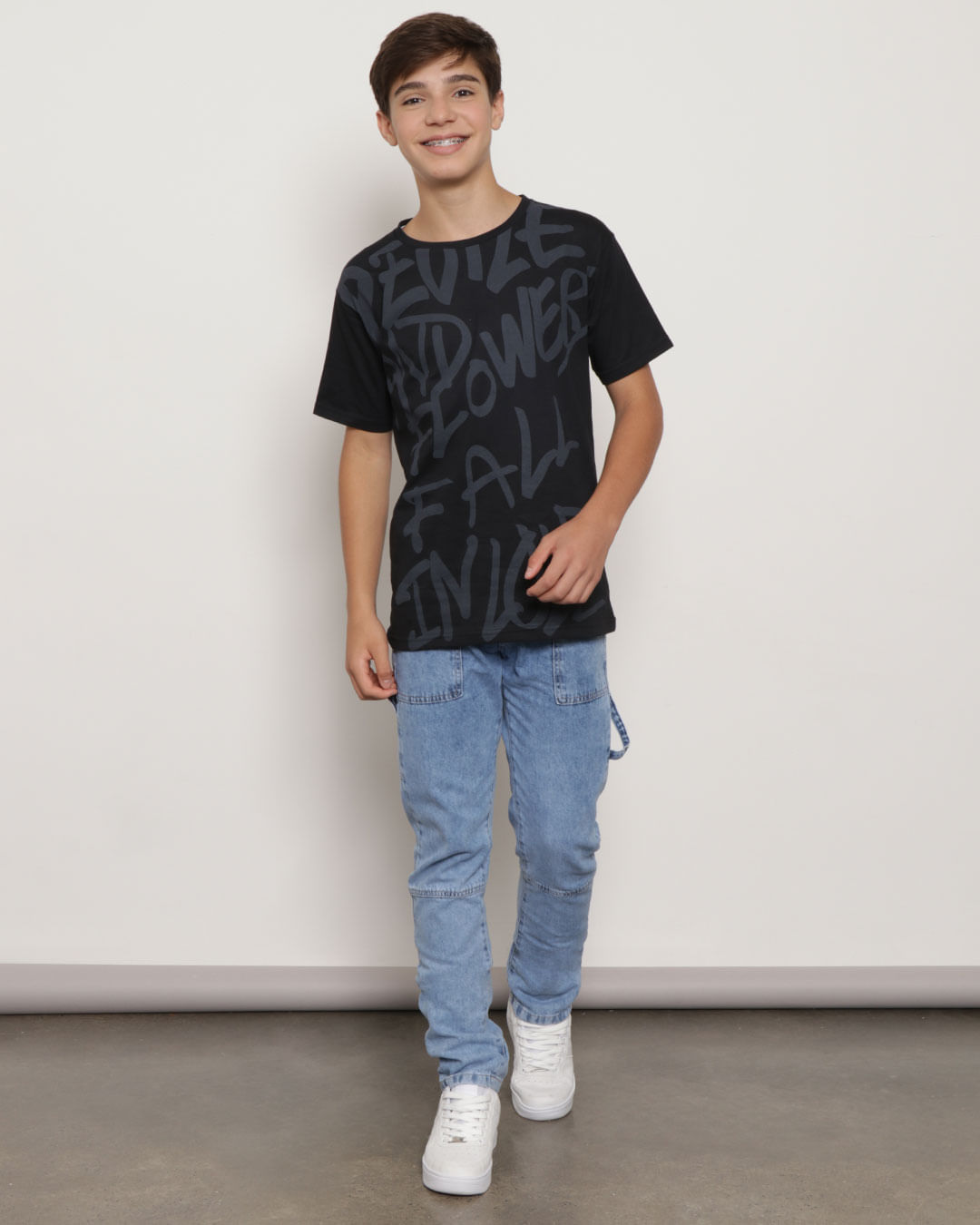 Calça Infantil Masculina Cinto CalÃ§a Jeans Masculino Calça Jeans - Main Image