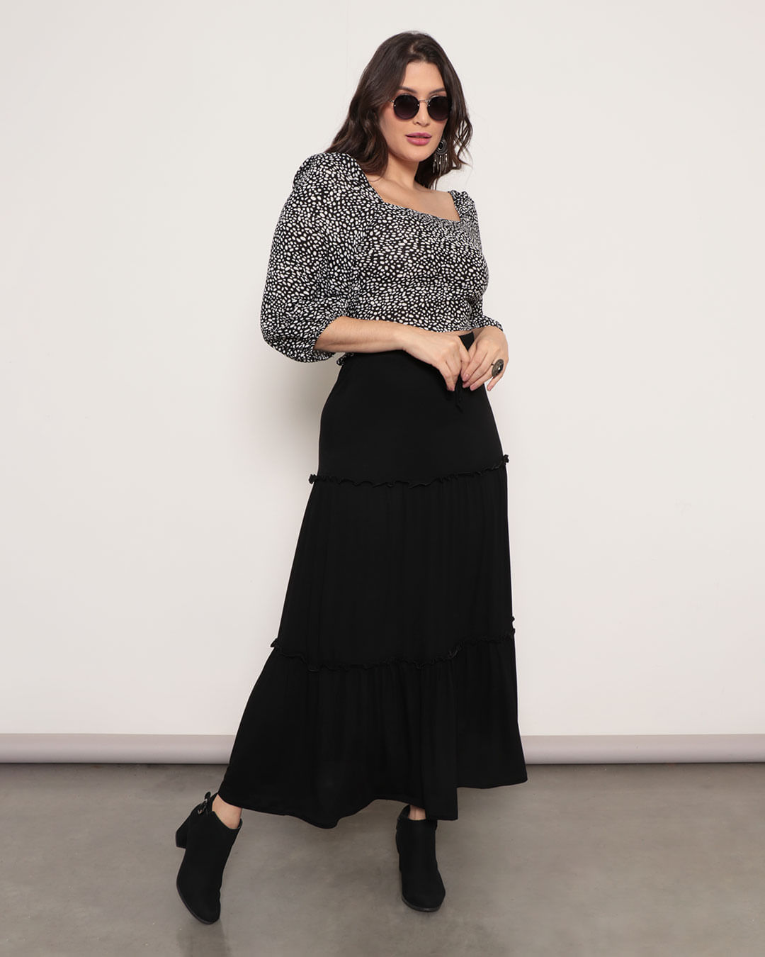 Saia Longa Preta Saia Preta E Branca Combina Com Que Cor De Blusa