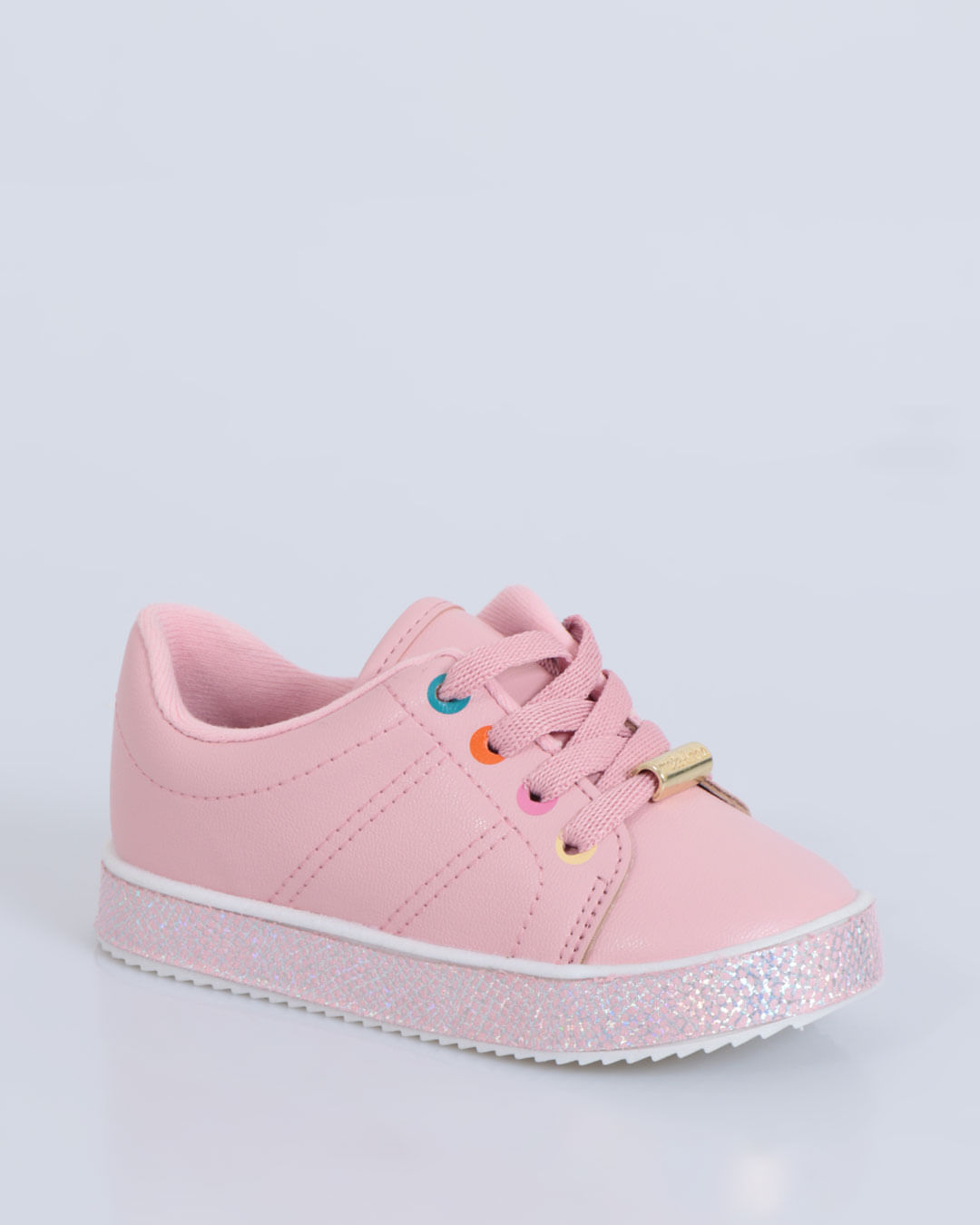 Tênis Bebê Molekinha Brilho Rosa Claro
