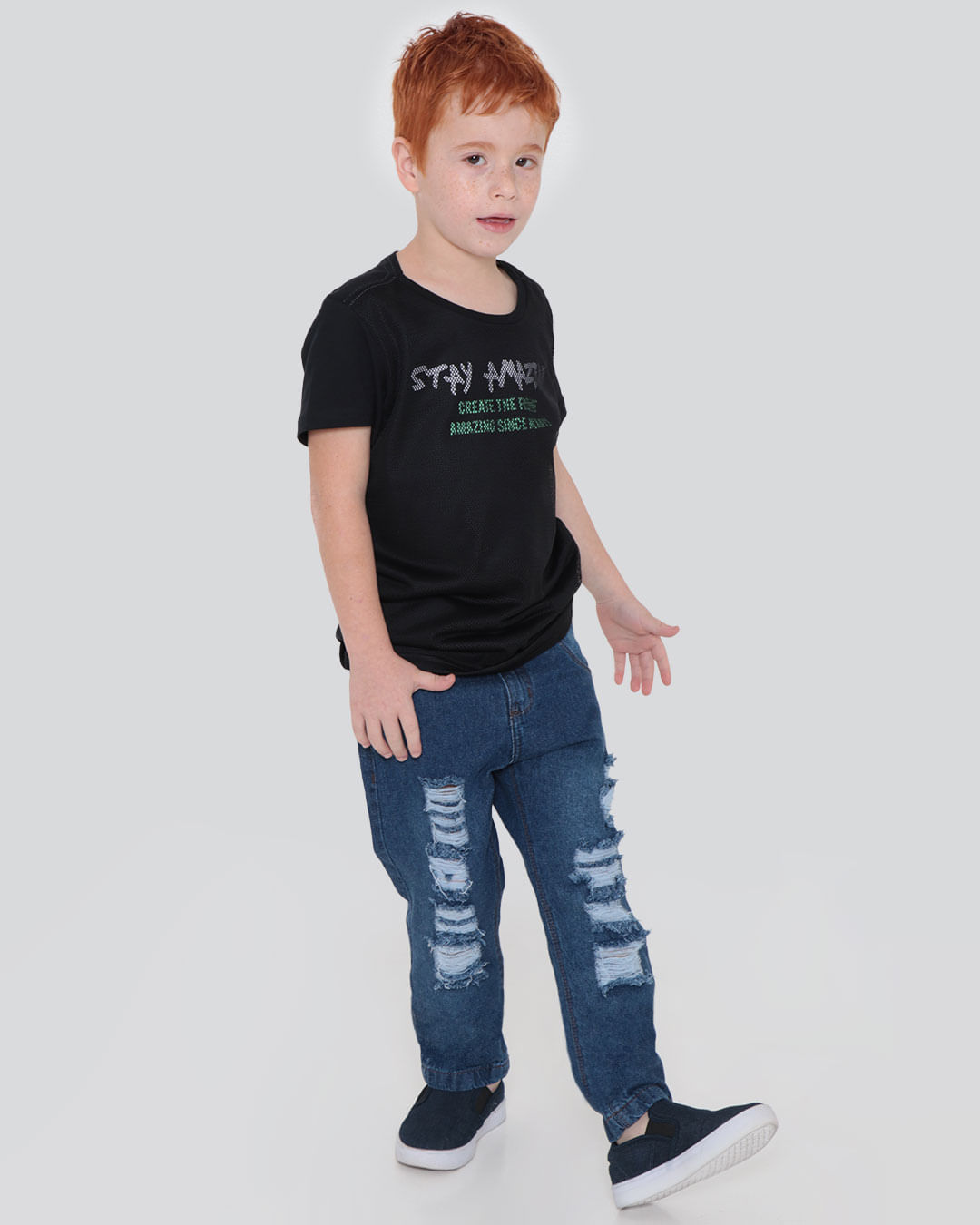 Calça Jeans Infantil Destroyed Azul