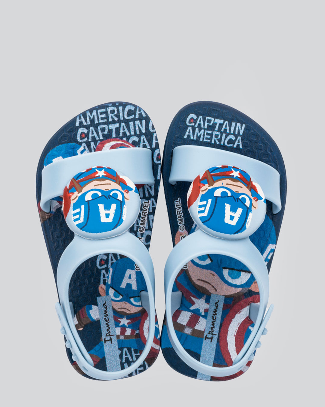 Sandália Bebê Capitão América Grendene Kids Azul