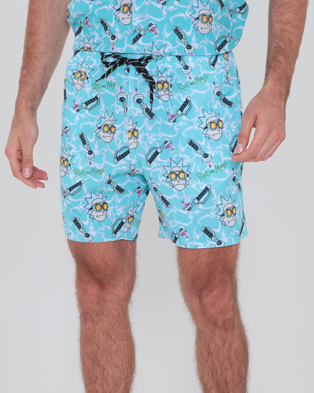 Bermuda Masculino Estampa Rick e Morty Azul Claro | Lojas Torra