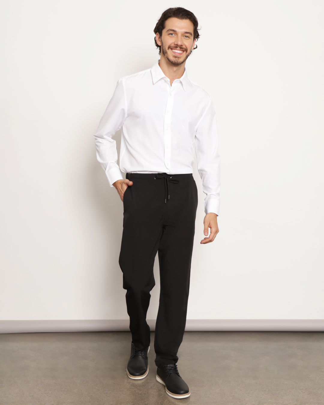 Calça Social Masculina CalÃ§a Masculina Listrada Preto E Branco