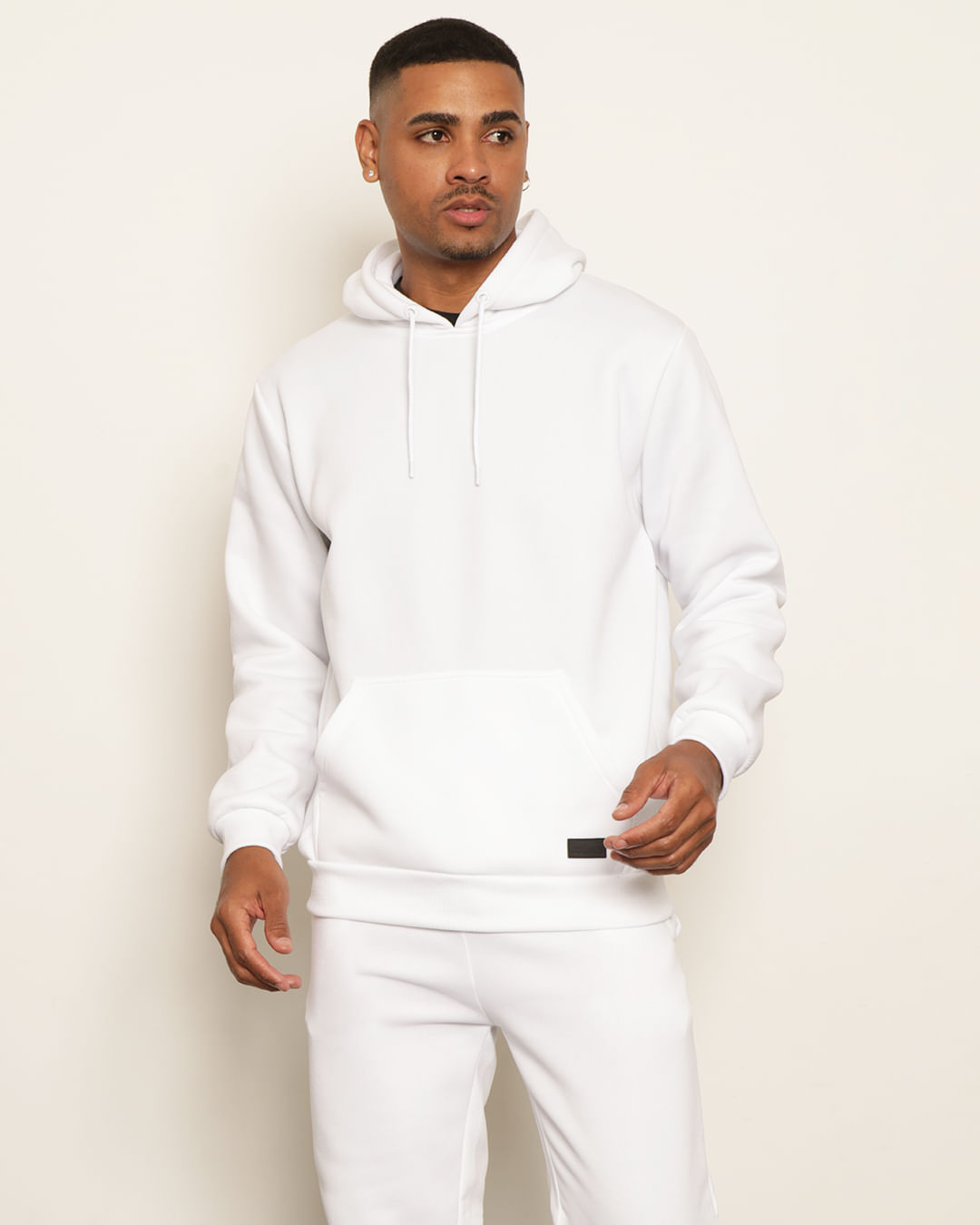 Blusão Moletom Masculino Liso Branco