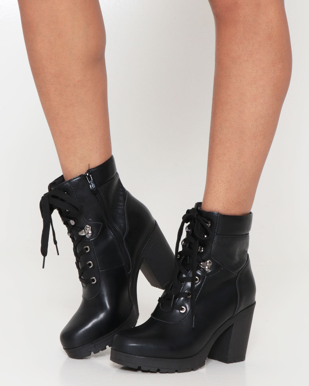 Coturno Bota Feminina Coturno Preto Salto Grosso Coturno Bota