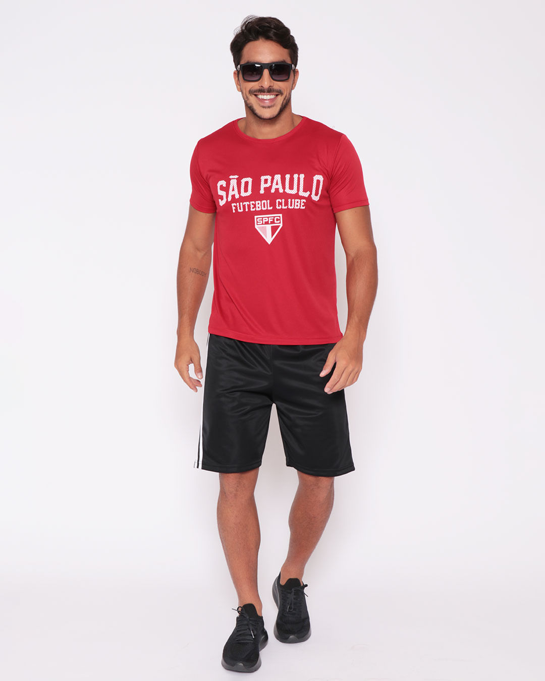 Camiseta Masculina Esportiva Time São Paulo Vermelha