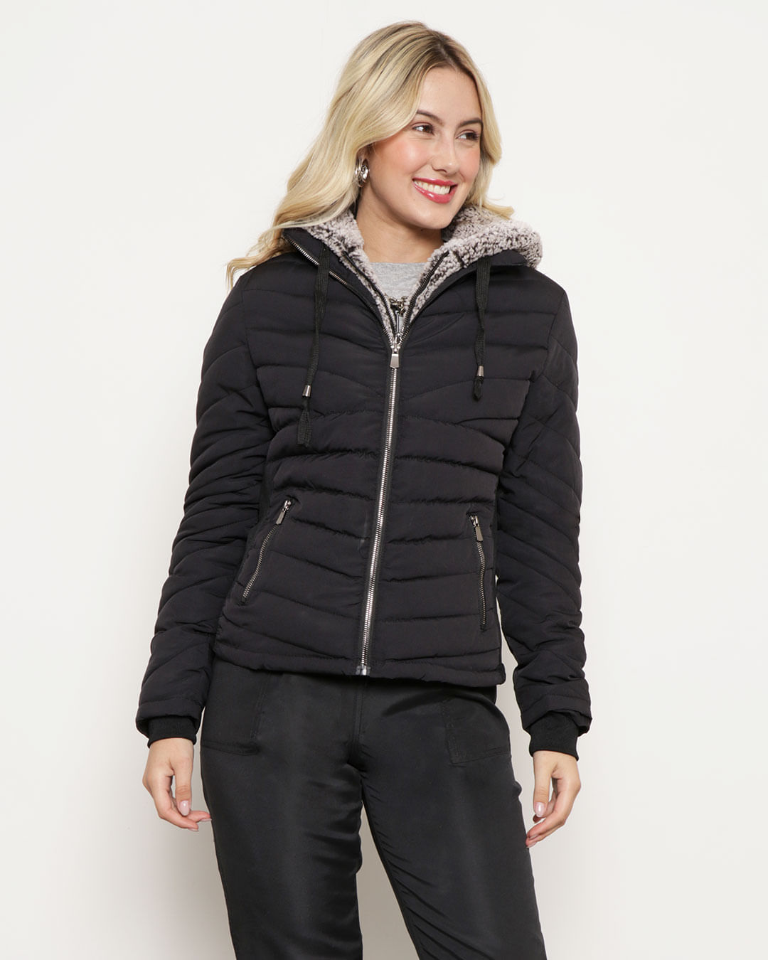 Blusa Jaqueta Feminina Com Punho Jaqueta Feminina Puffer Removível