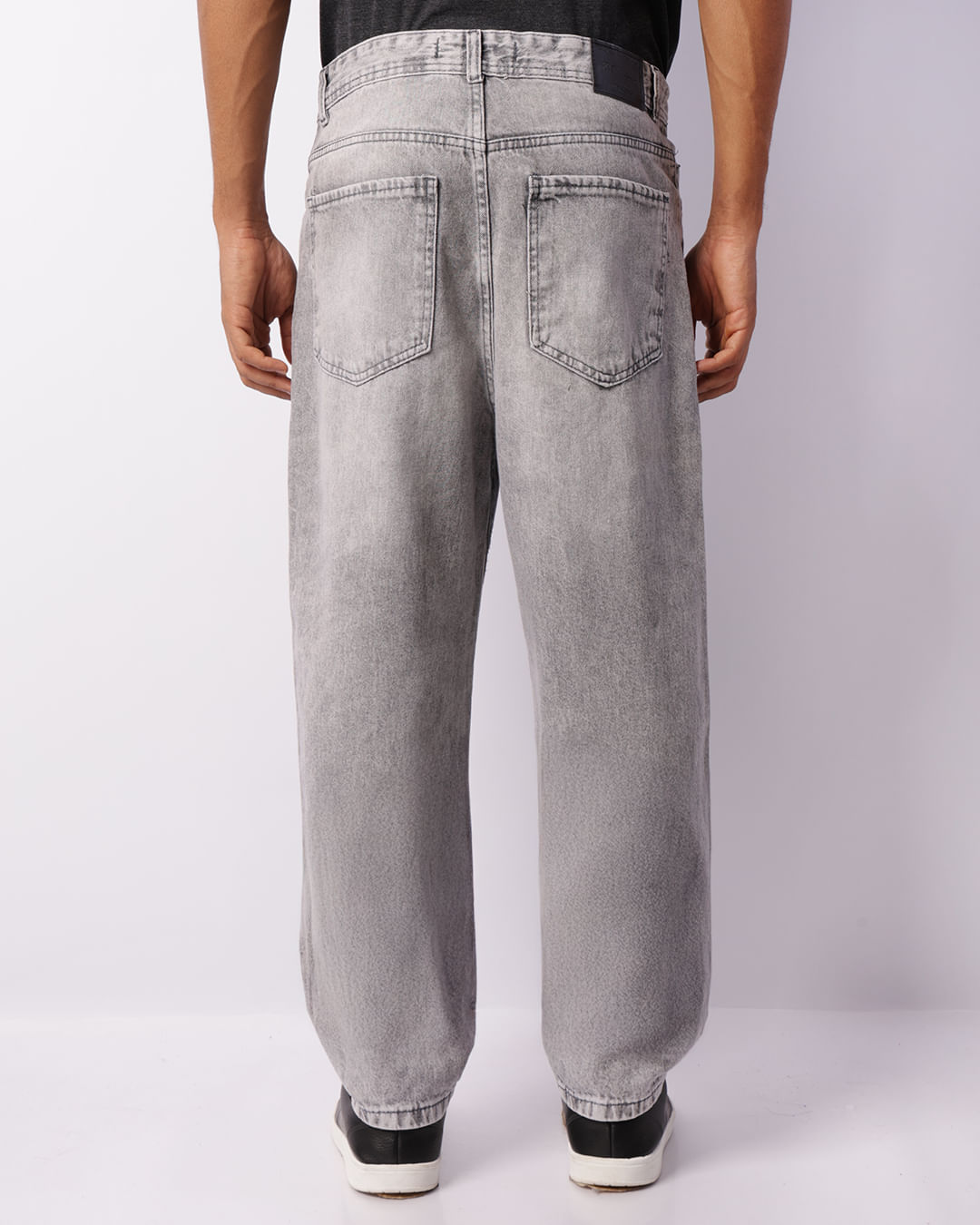 Calça Jeans Masculina Reta Pespontada Cinza